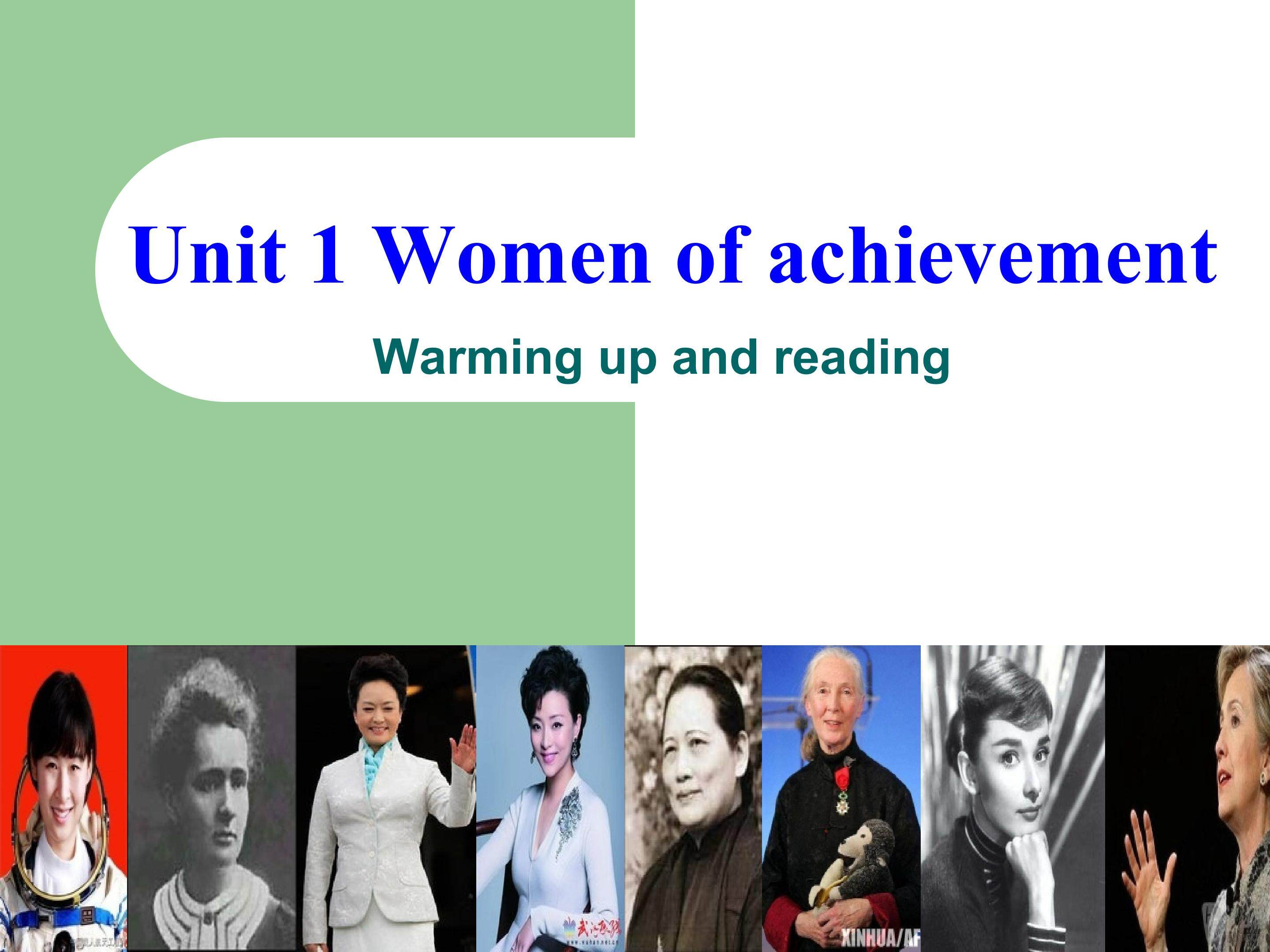 Book 4  Unit 1 Women of achievement