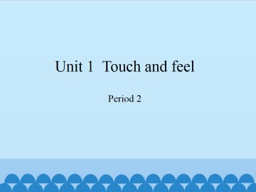 Unit 1  Touch and feel-Period 2_课件1