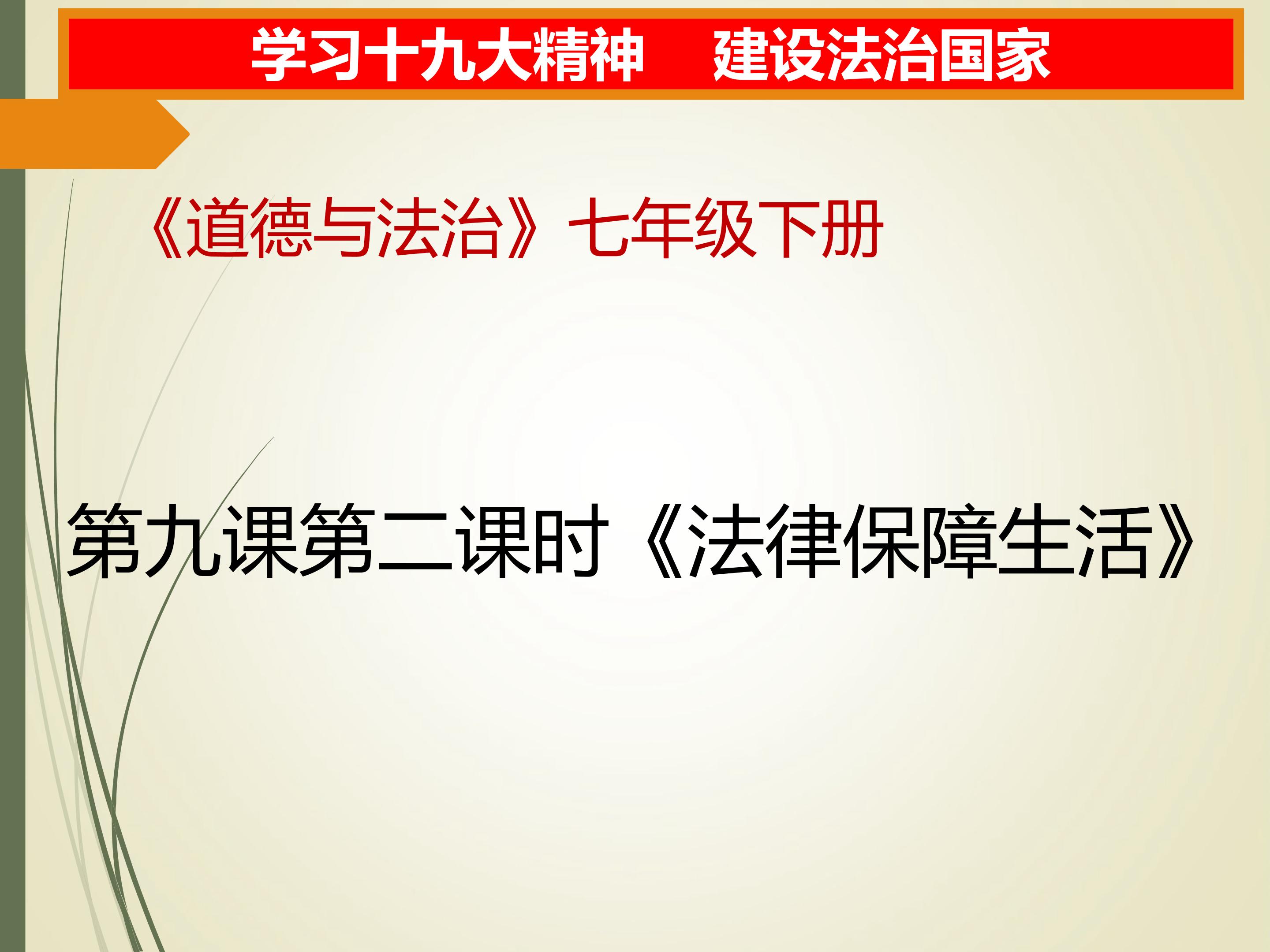 七下《道德与法治》第九课第二课时《法律保障生活》