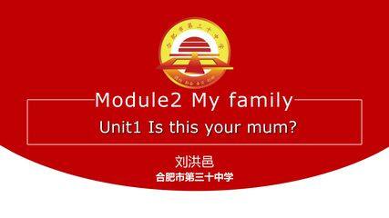 Unit 1 Is this your mum?