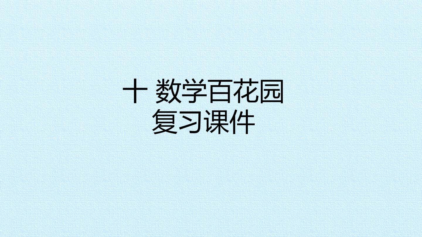 十 数学百花园 复习课件