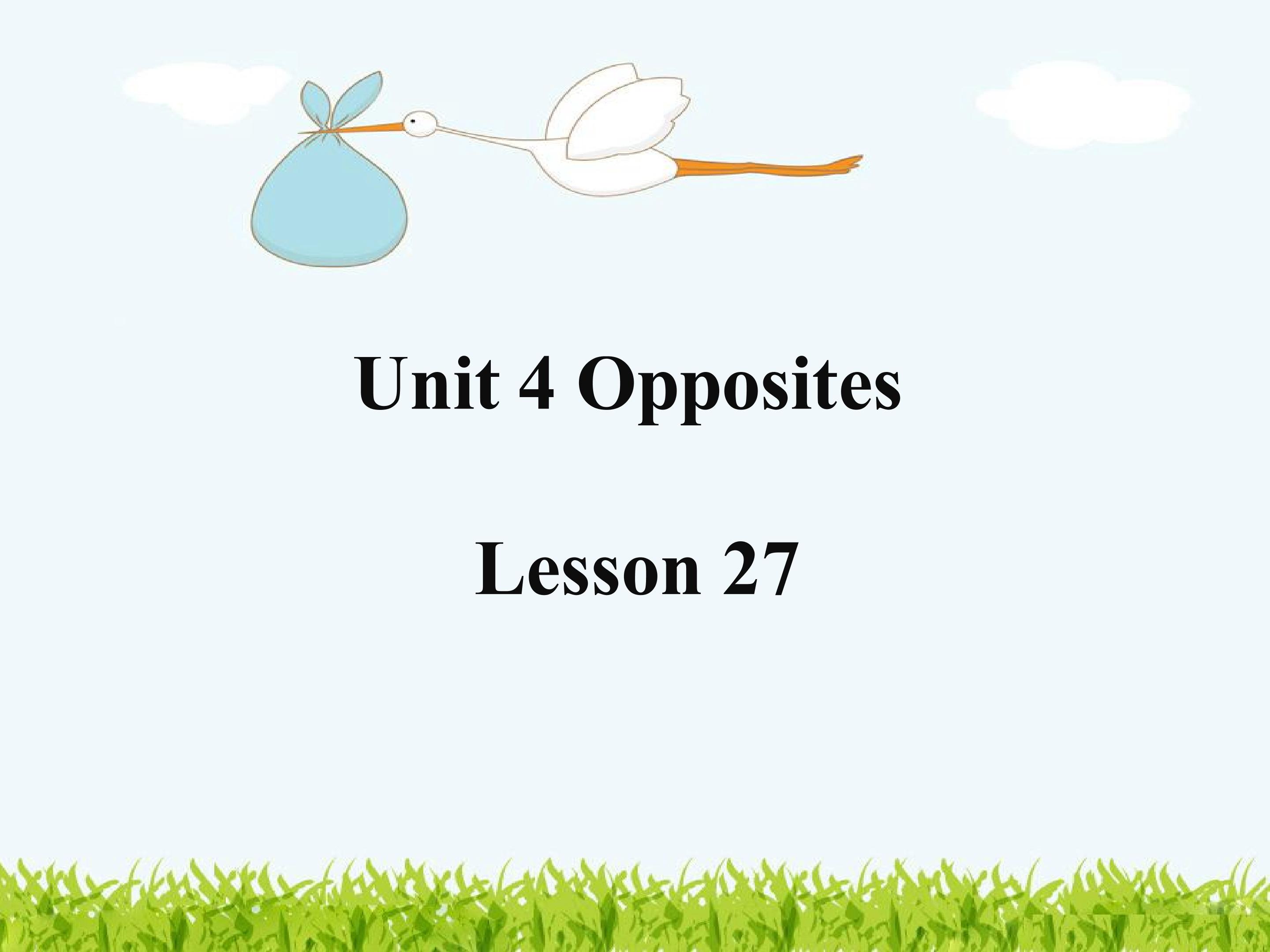 Unit 4 Opposites Lesson 27