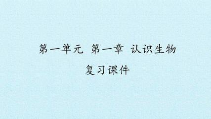 第一章  认识生物 复习课件