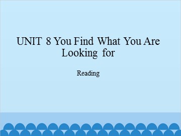 UNIT 8 You Find What You Are Looking for Reading_课件1