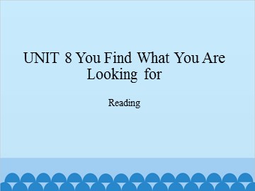 UNIT 8 You Find What You Are Looking for Reading_课件1