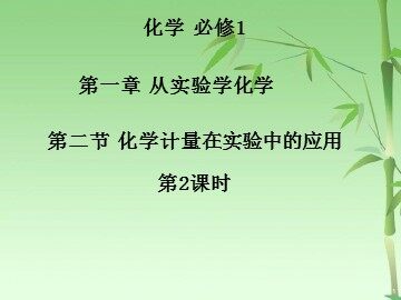 第二节 化学计量在实验中的应用