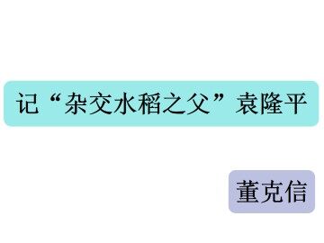 记“杂交水稻之父”袁隆平_课件1