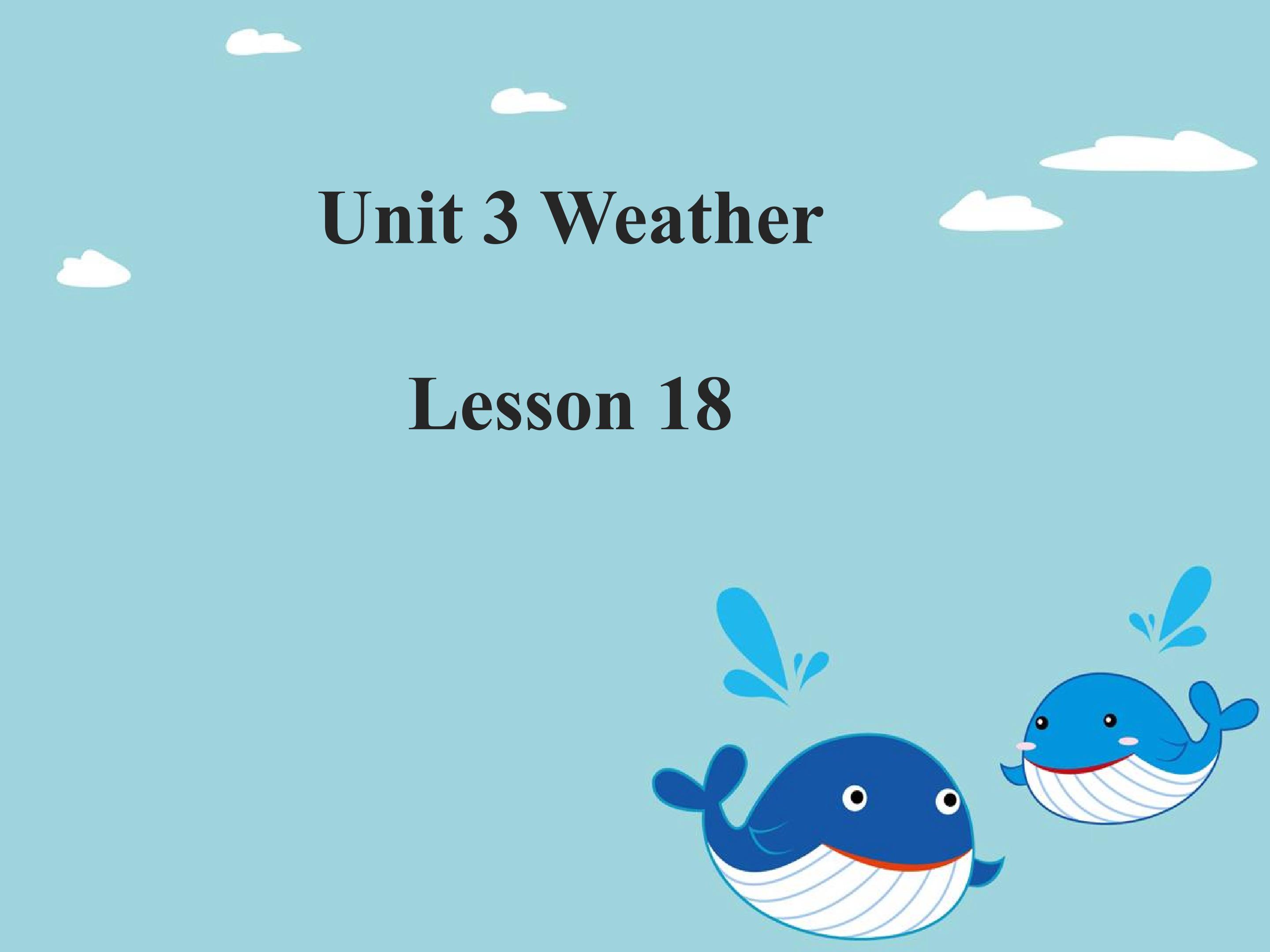 Unit 3 Weather Lesson 18