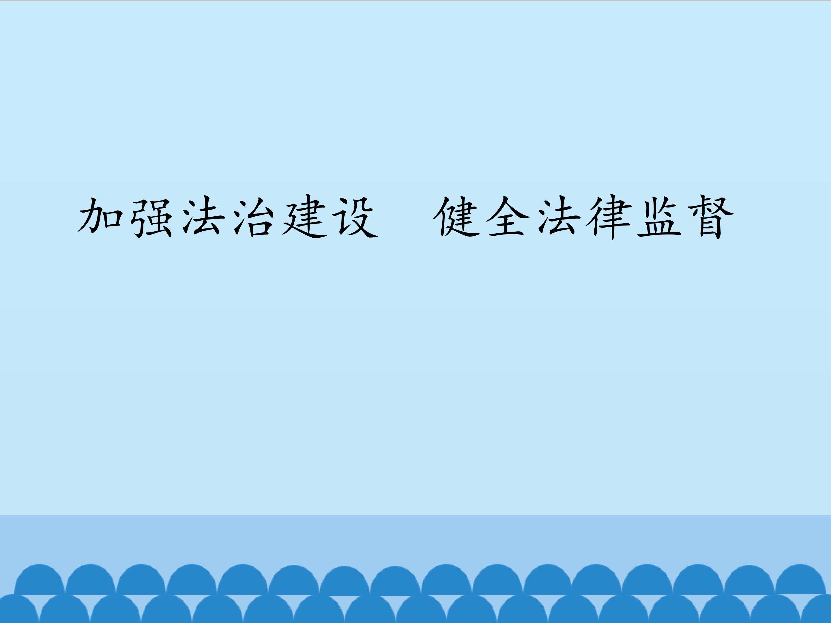 加强法治建设 健全法律监督