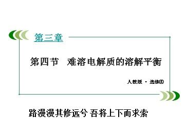 第四节 难溶电解质的溶解平衡