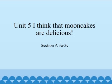 Unit 5 I think that mooncakes are delicious!-Section A 3a-3c_课件1