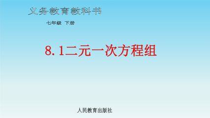 8.1  二元一次方程组
