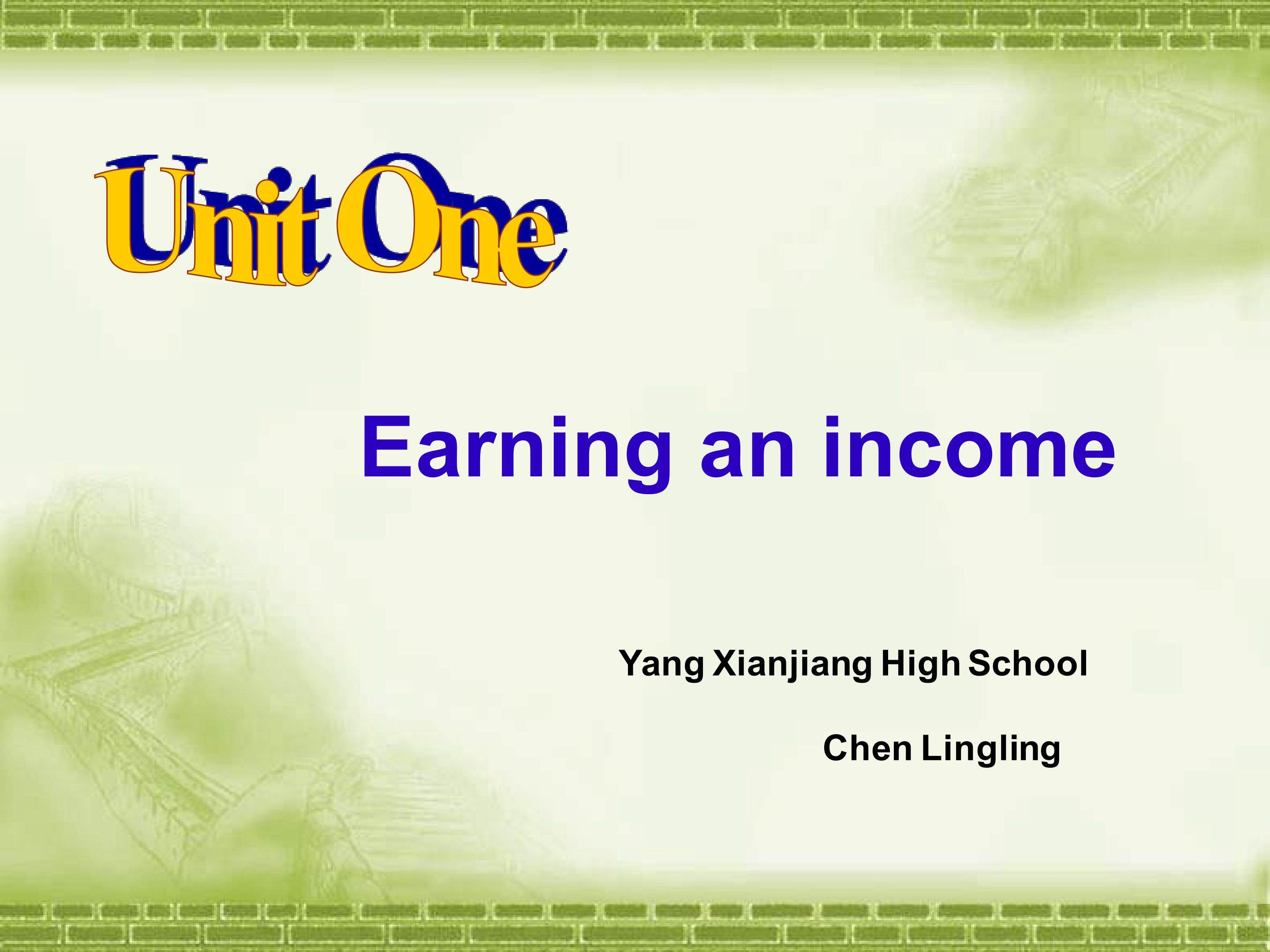 Unit1 Earning an income