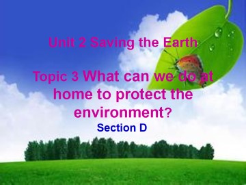 Topic 3. What can we do at home to protect the environment?_课件1