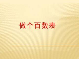 做个百数表课件