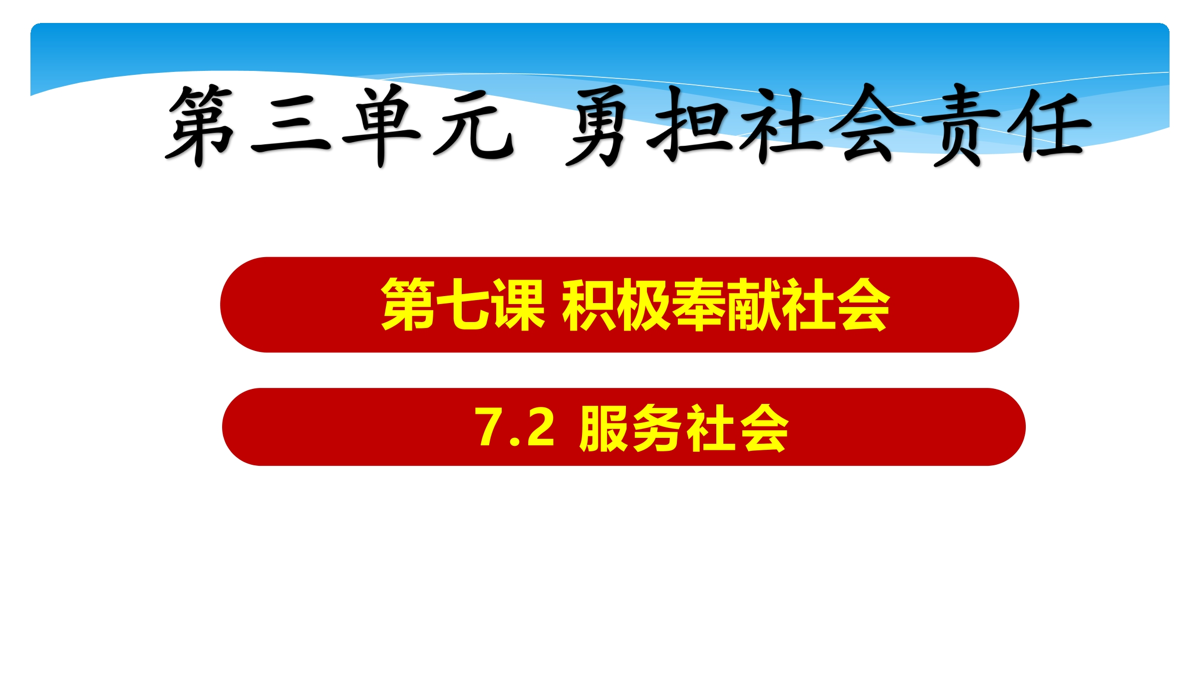 【★★】8年级上册道德与法治部编版课件第3单元《7.2服务社会》