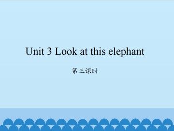 Unit 3 Look at this elephant-第三课时_课件1