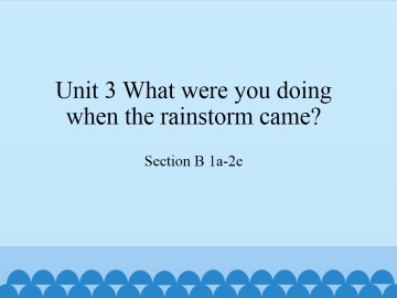 Unit 3 What were you doing when the rainstorm came?-SectionB 1a-2e_课件1