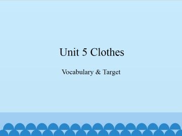 Unit 5 Clothes-Vocabulary & Target_课件1