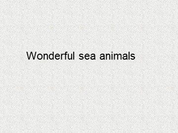 Wonderful sea animals_课件1