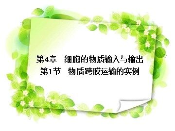 第1节  物质跨膜运输的实例
