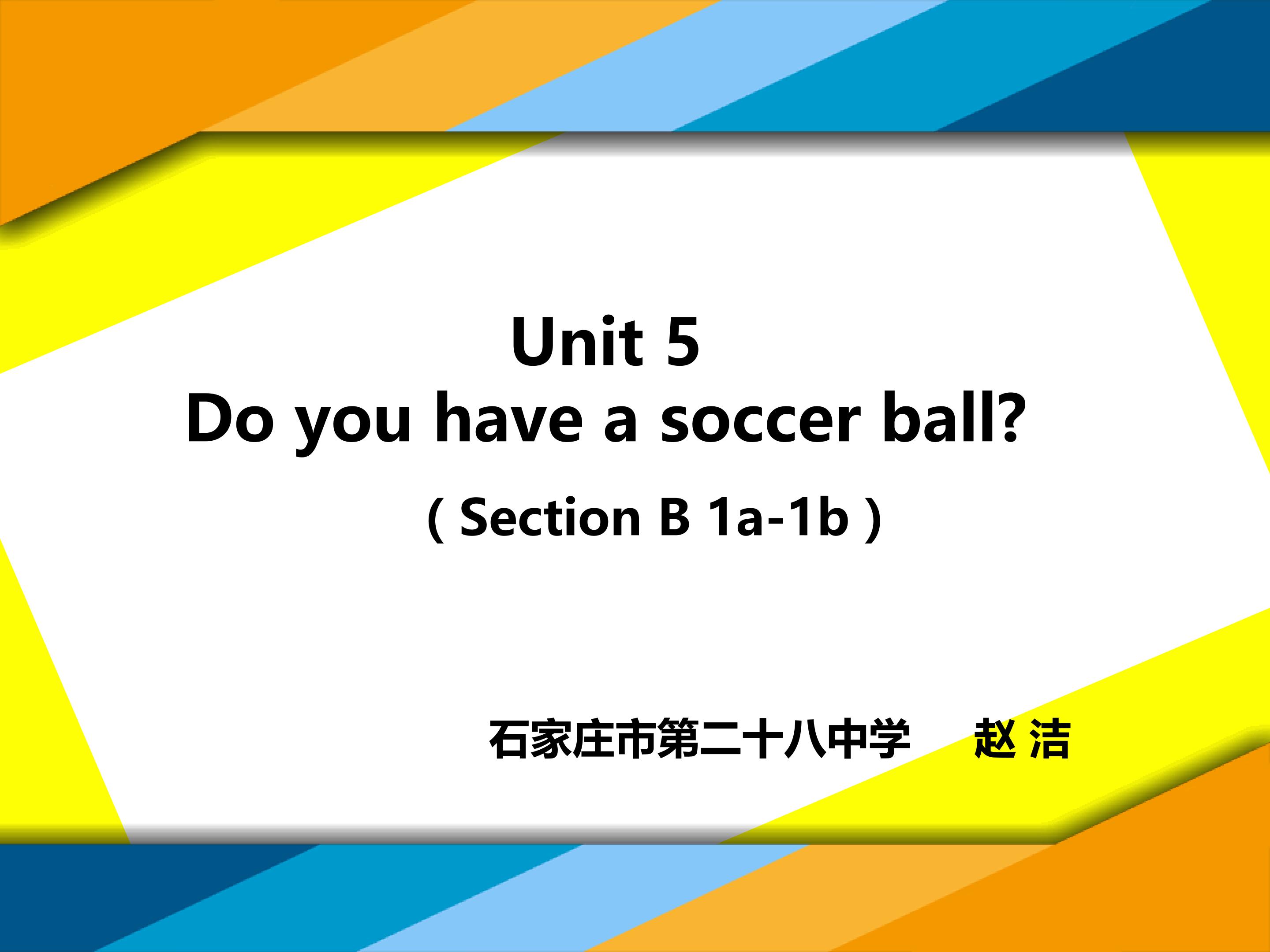 Section B 1a-2d