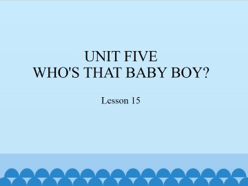 UNIT FIVE WHO'S THAT BABY BOY?-Lesson 15_课件1