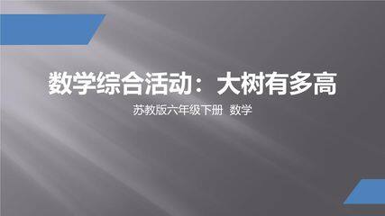 【★★】6年级数学苏教版下册课件第6单元后《大树有多高》