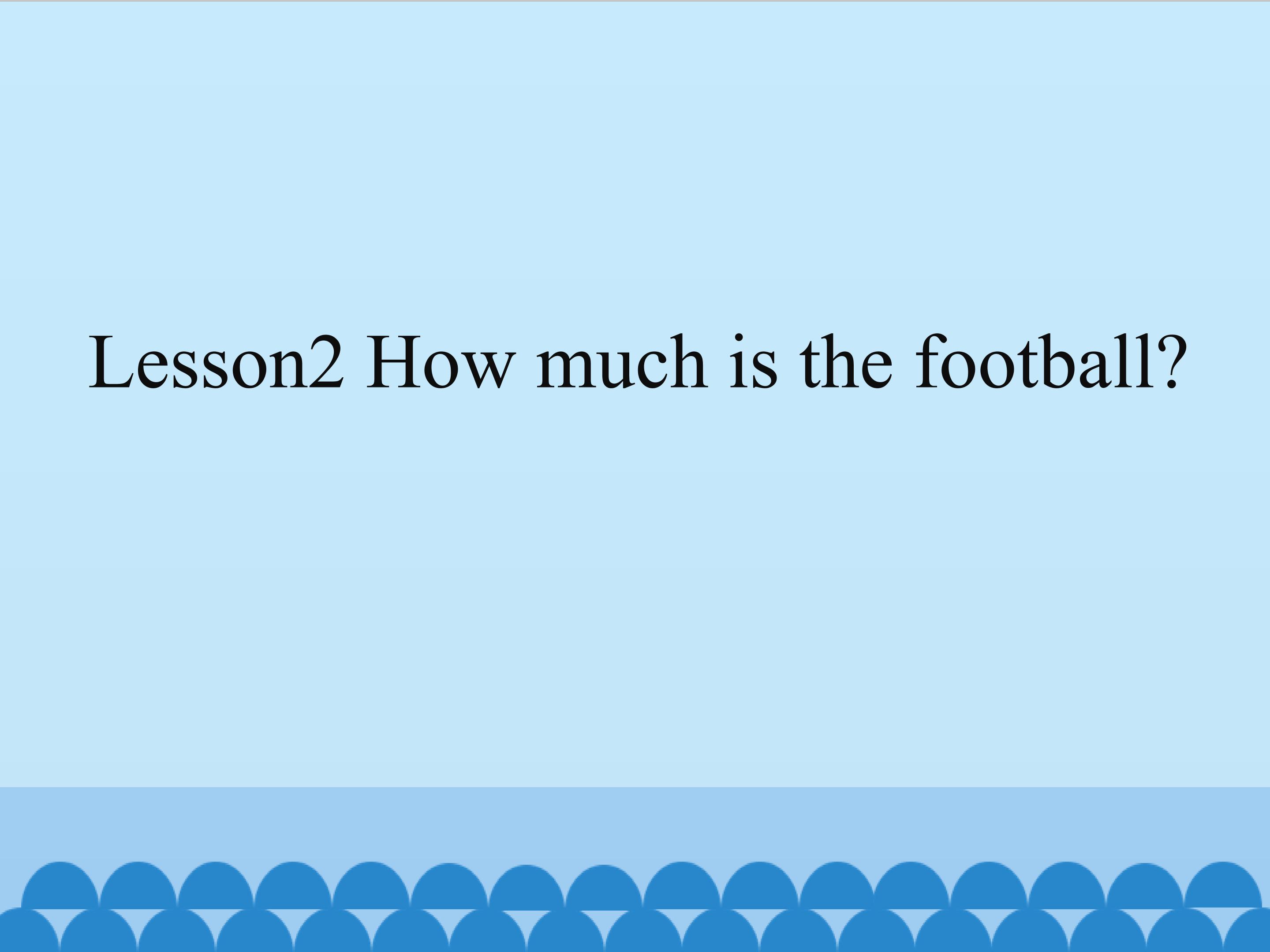 Lesson2 How much is the football