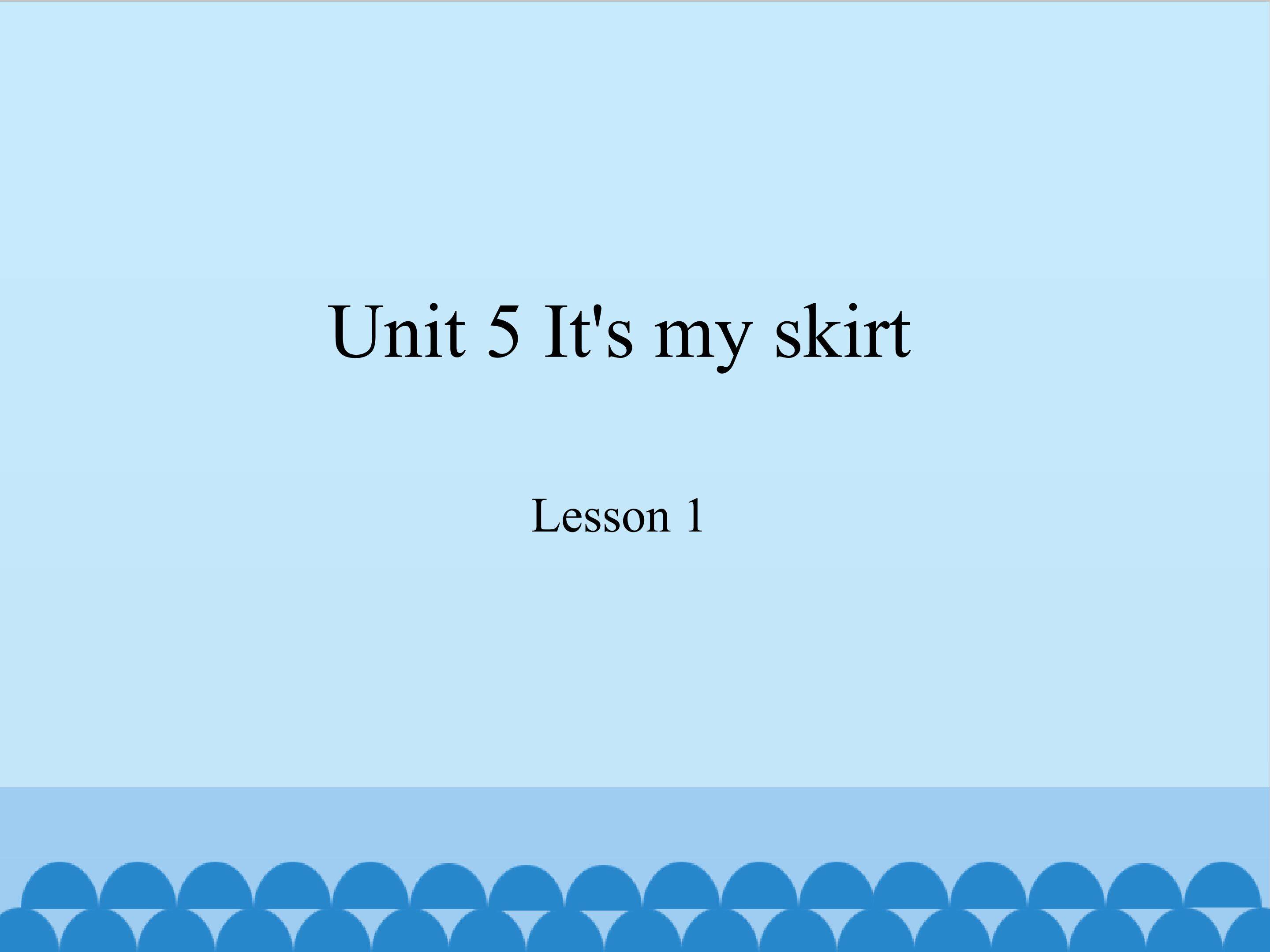 Unit 5 It's my skirt lesson 1