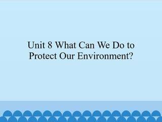 Unit 8 What Can We Do to Protect Our Environment?_课件1