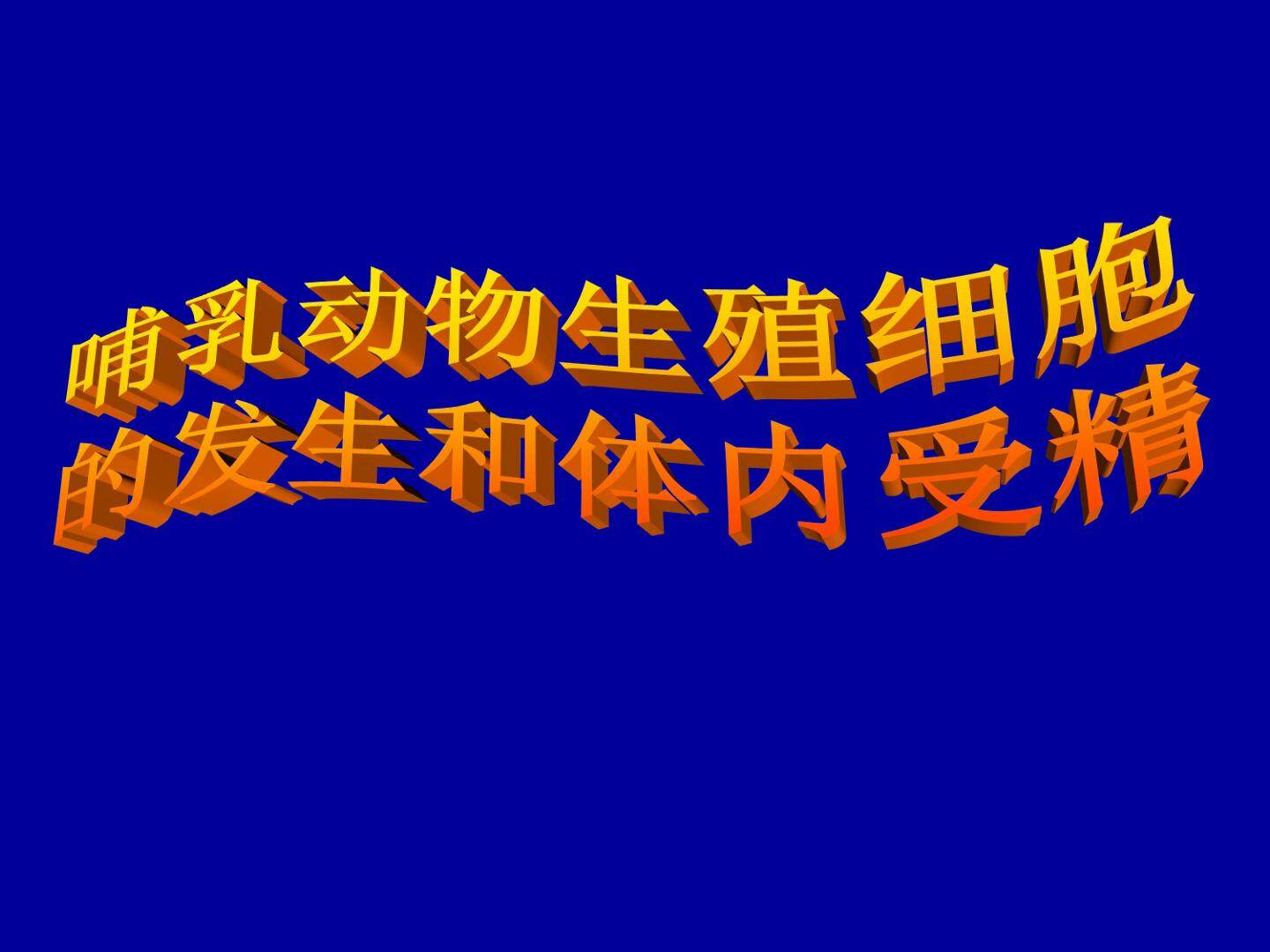 哺乳动物生殖细胞的发生和体内受精_课件1