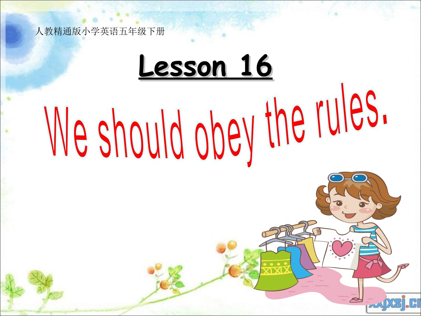 五年级上Unit 3 We should obey the rules.