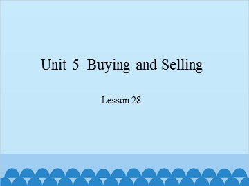 Unit 5  Buying and Selling Lesson 28_课件1