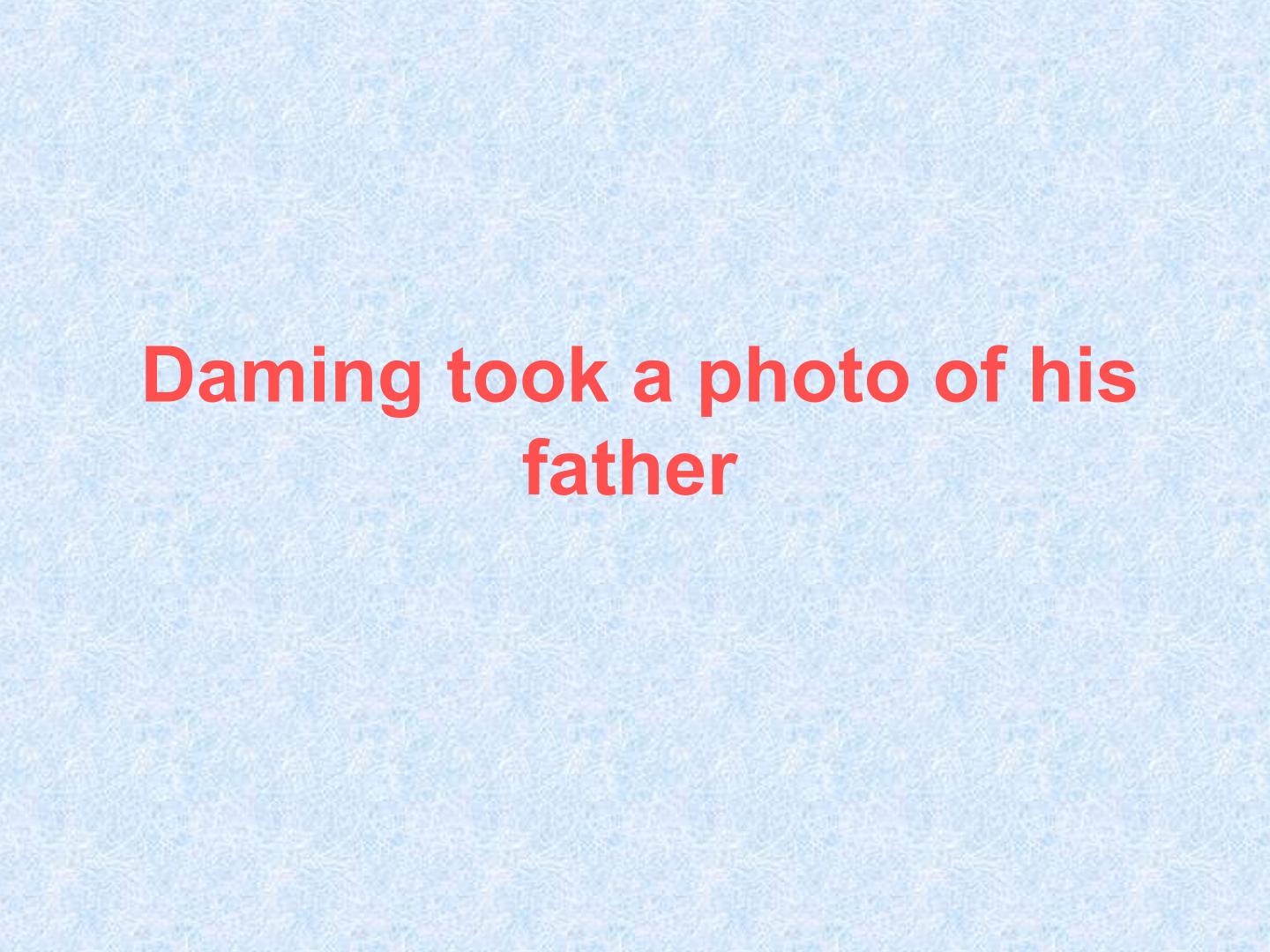 Daming took a photo of his father._课件1