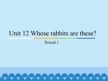 Unit 12 Whose rabbits are these？-Period 1_课件1