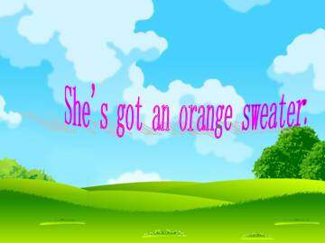 She's got an orange sweater._课件1