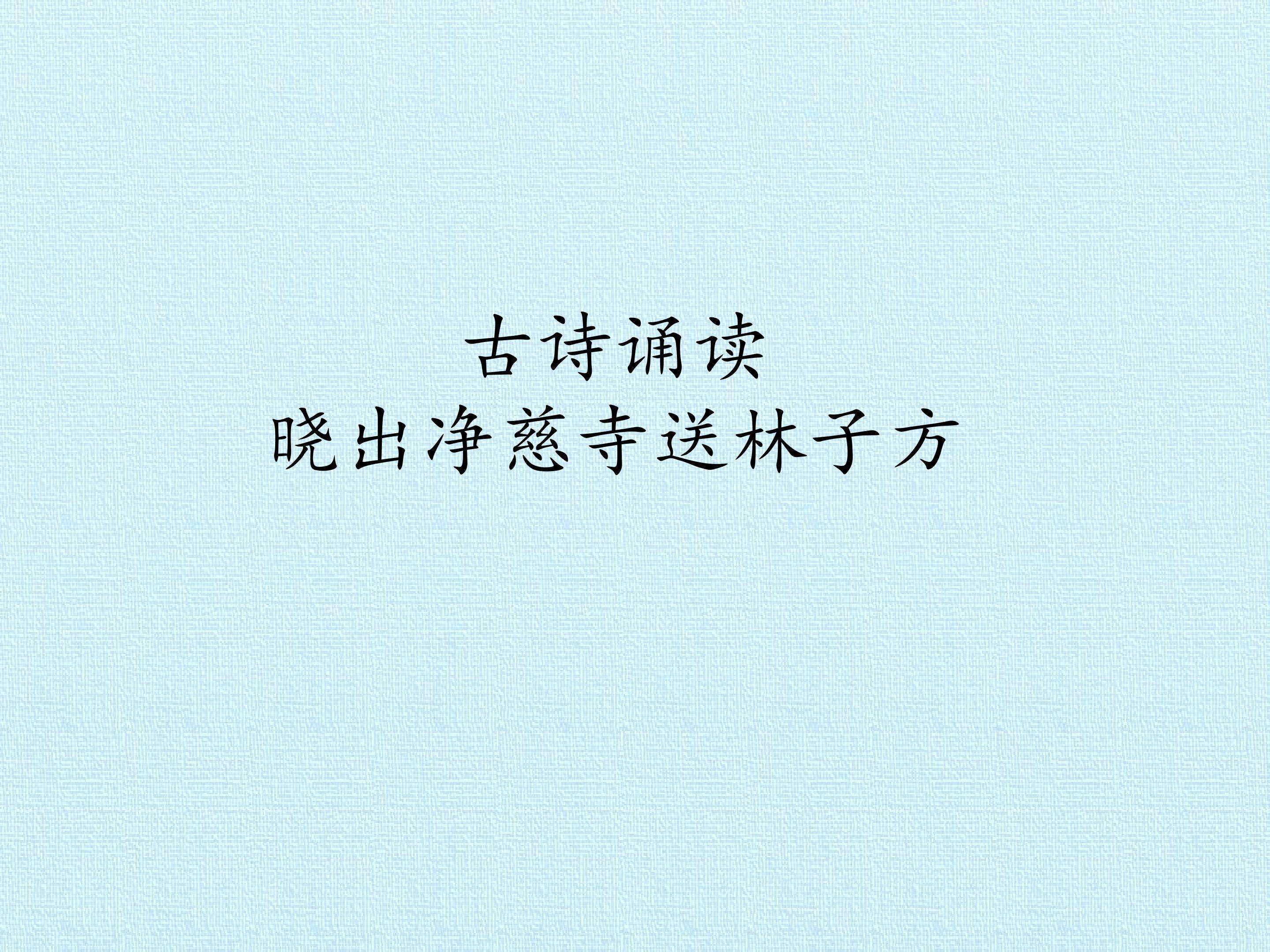 晓出净慈寺送林子方
