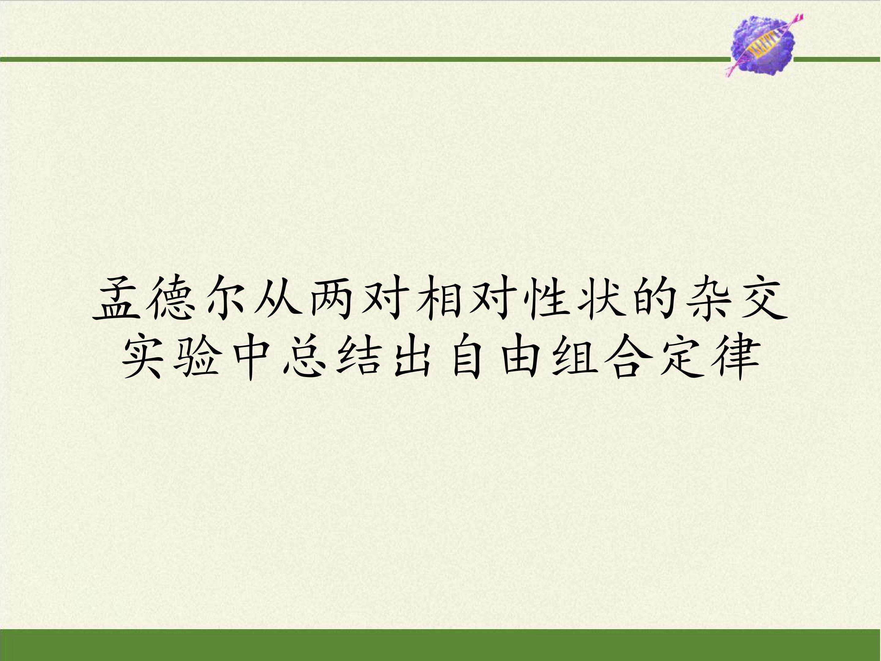 孟德尔从两对相对性状的杂交实验中总结出自由组合定律