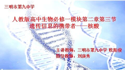 遗传信息的携带者——核酸
