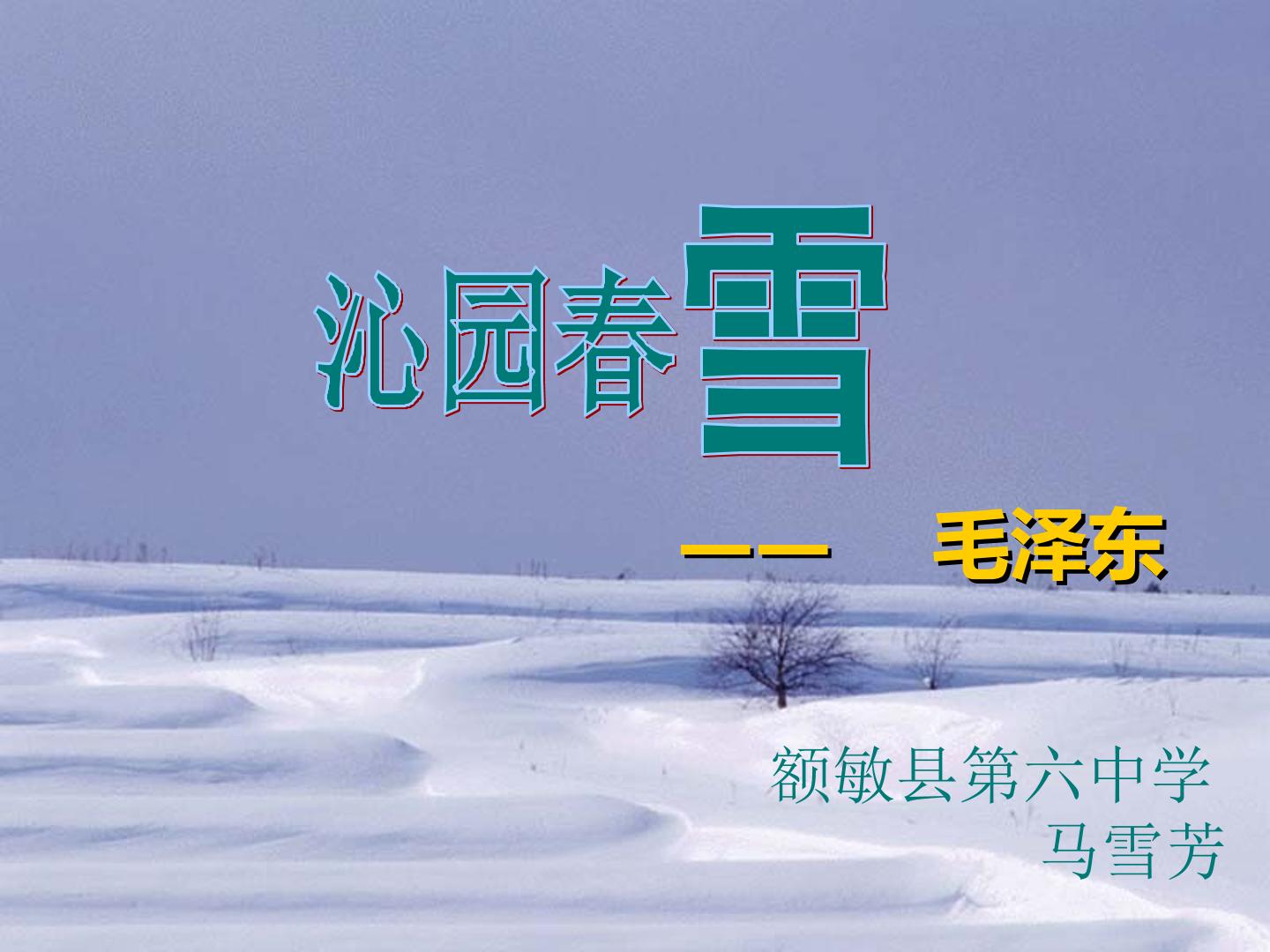 沁园春 雪