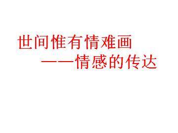 世间惟有情难画----情感的表达_课件1