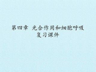第四章 光合作用和细胞呼吸 复习课件