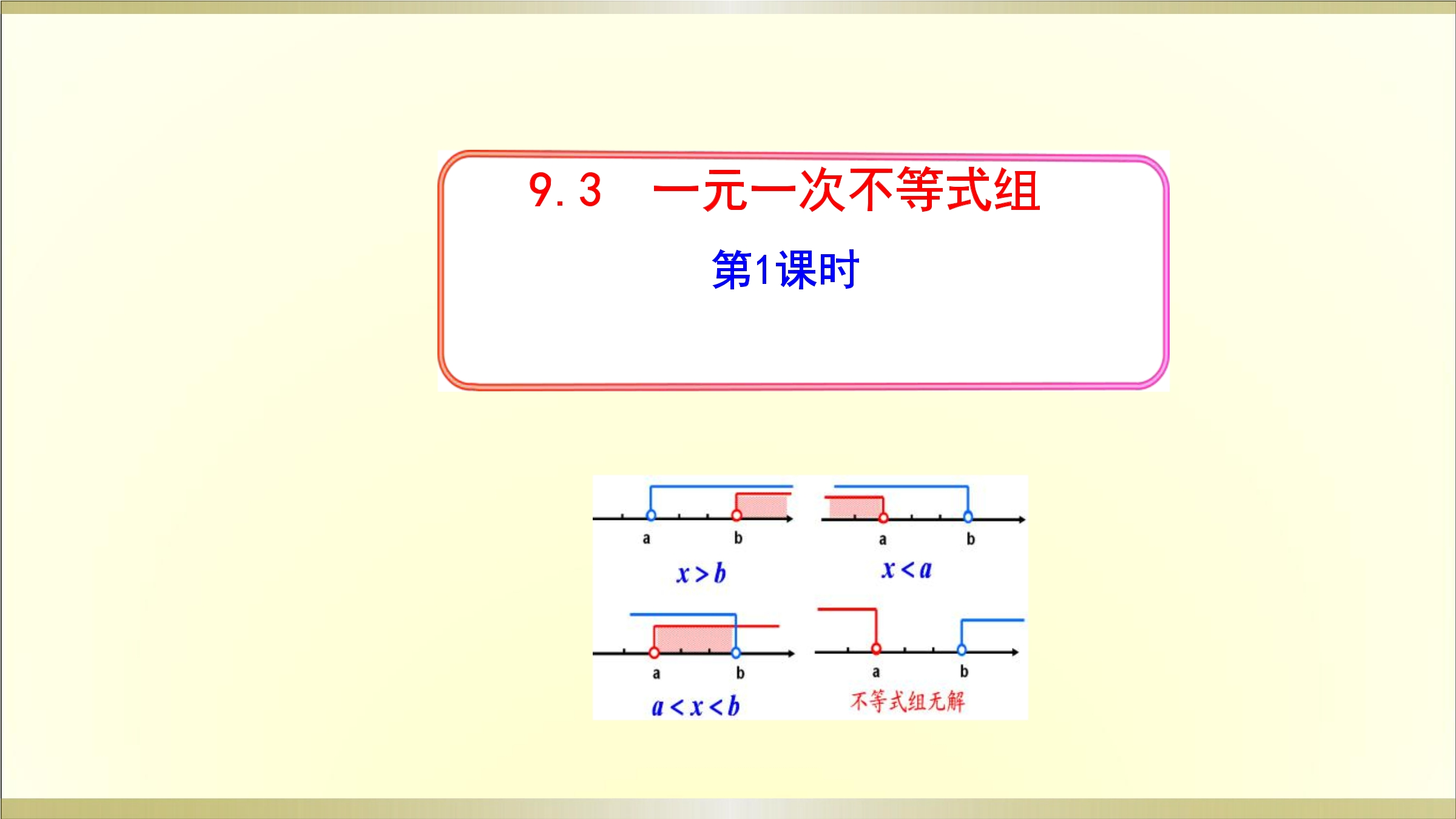 一元一次不等式组