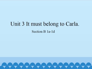 Unit 3   It must belong to Carla.-Section B 1a-1d_课件1