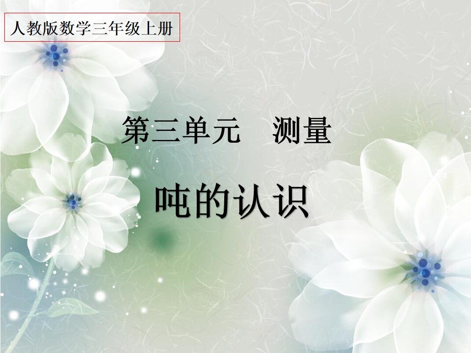 人教版数学三年级上册   第三单元测量  吨的认识