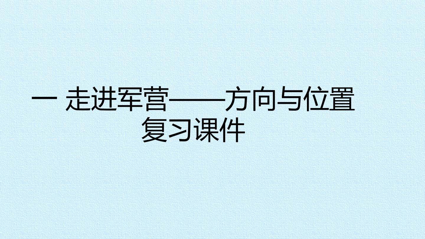 一 走进军营——方向与位置 复习课件