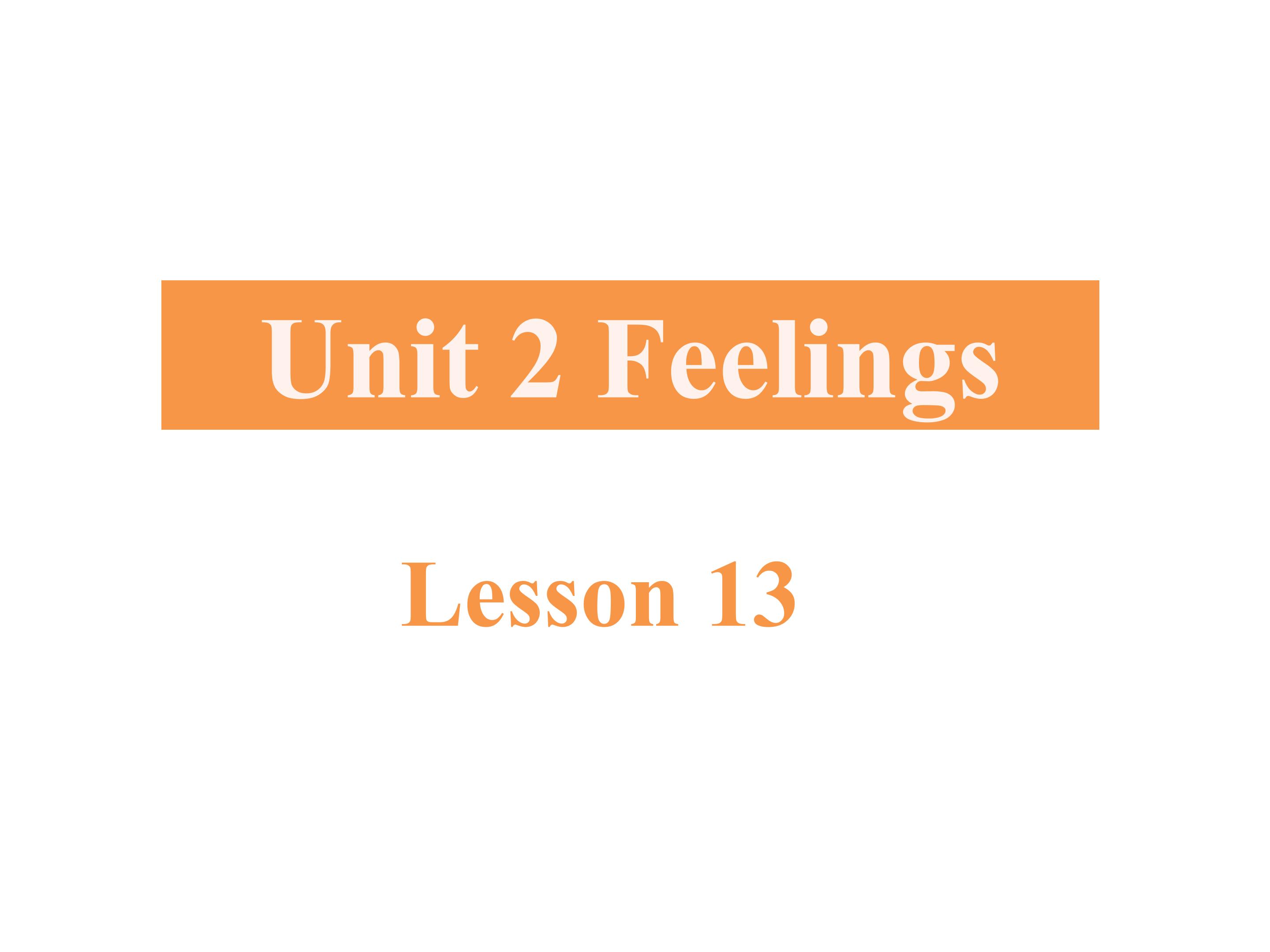 Unit 2 Feelings Lesson 13