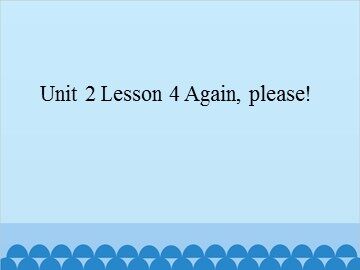 Unit 2 Lesson 4 Again, please_课件1