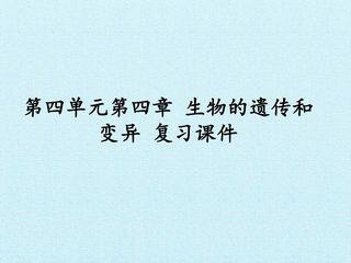 第四单元第四章 生物的遗传与变异 复习课件